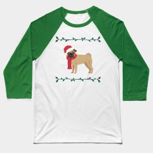 Christmas Pug Baseball T-Shirt